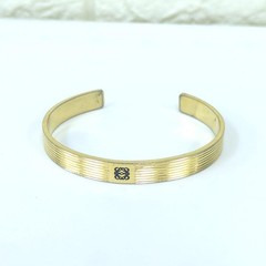 Loewe Women Bracelet Anagram Logo Bangle Vintage Gold Color Limited Edition VHTF