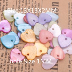 50Pcs Flat Shell Charm Beads Heart-Shaped DIY Jewelry Findings Accessorie 13MM