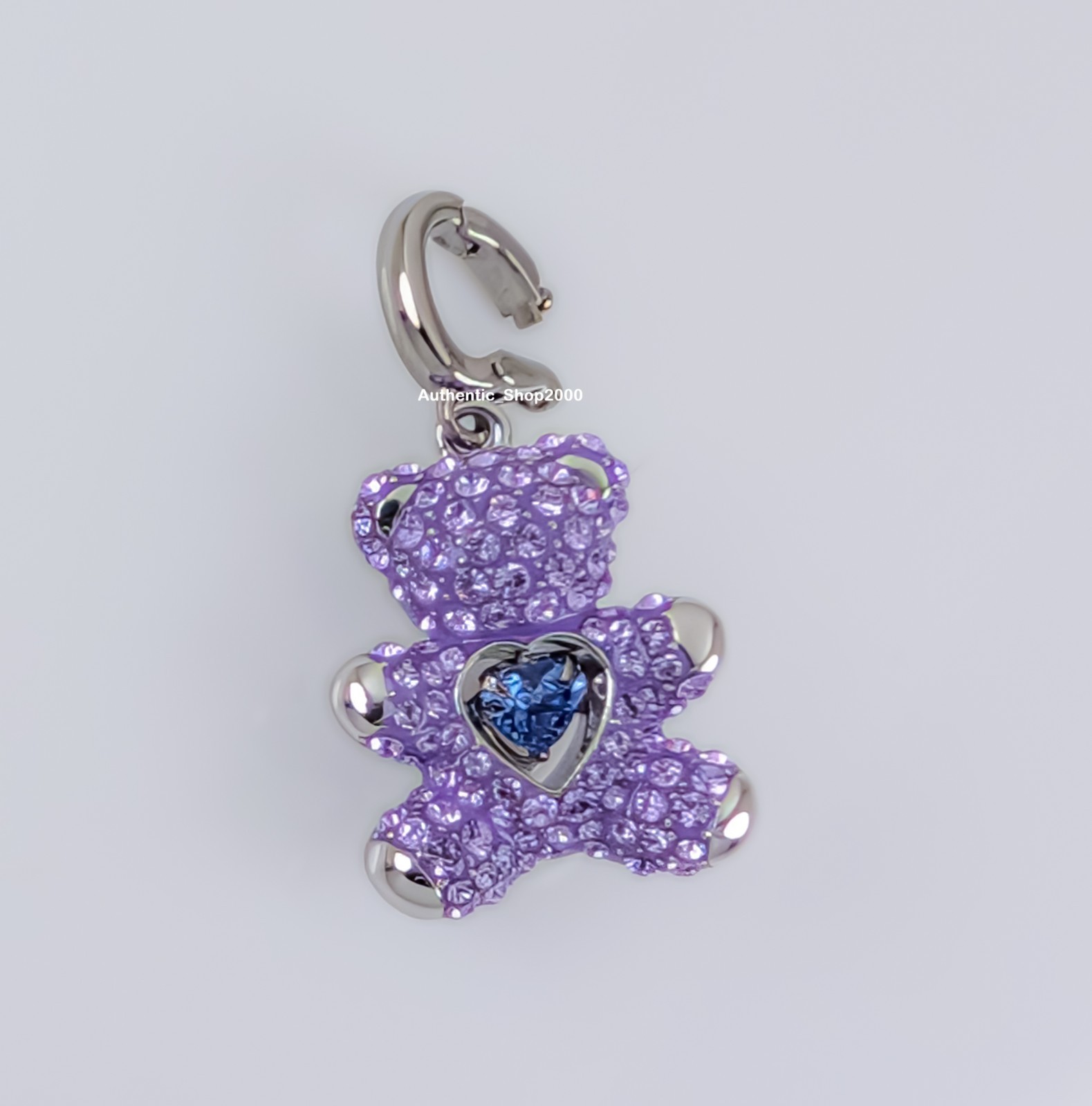 New 100% Authentic SWAROVSKI Purple Teddy Bear Idyllia Charm Pendant 5745610 gallery