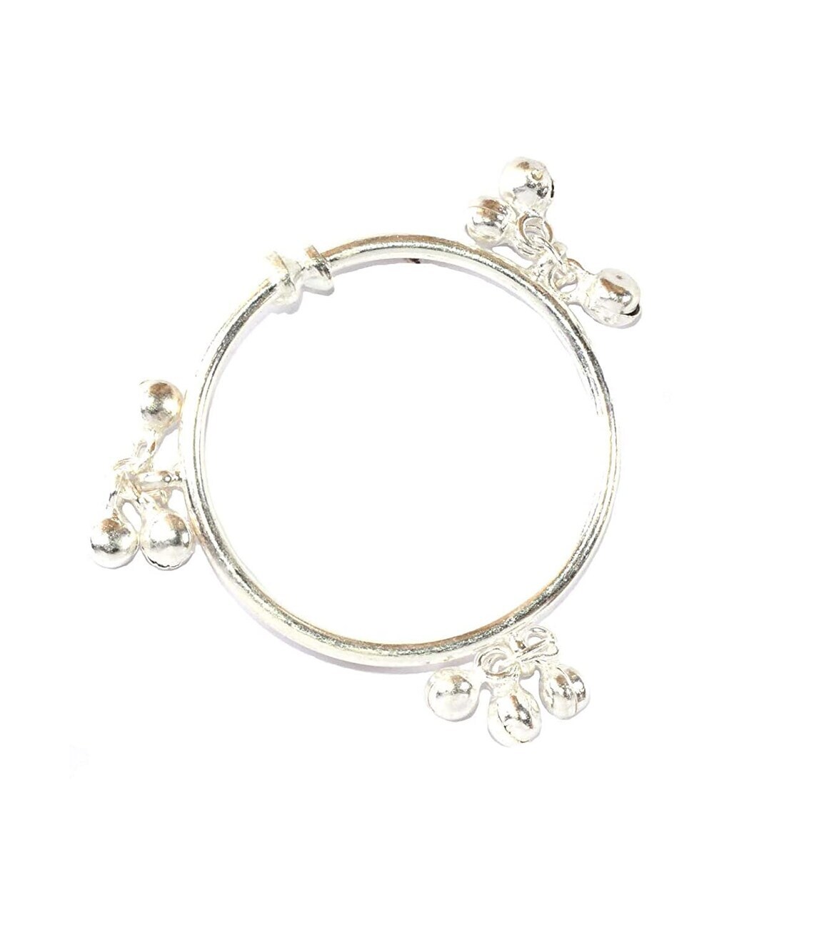 Silver Plated Metal Handmade Nazariya Small Baby Girl & Boy Bangle Jewelry 0-12 gallery