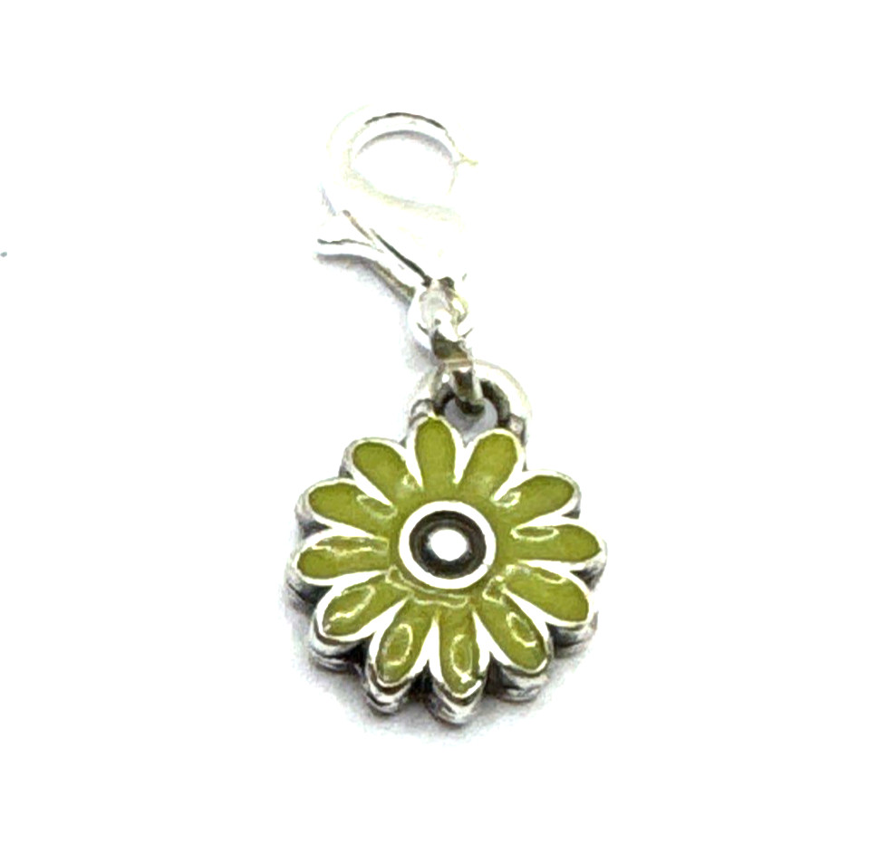 Brighton COTE D'AZUR Orchard Light Green Daisy Flower Custom Silver Clip Charm gallery