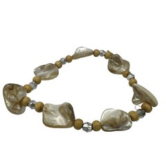 Gemstone Bracelet Stretch Asymmetrical Iridescent White Natural Fashion Boho