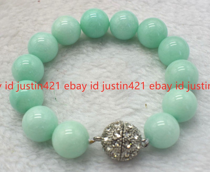 Natural 8/10/12/14mm Green Amazonite Round Beads Gemstone Bracelet 7-9 Inch AAA+ gallery