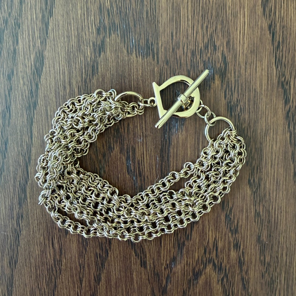 Etienne Aigner / AIGNER Gold-Tone Multi-Strand Chain Bracelet, 8”(L)