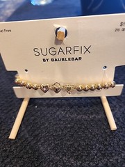 SUGARFIX By Baublebar Heartlock ❤️ Heart ❤️ Stretch Bracelet NWT
