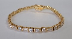 Estate Jewelry CZ Ladies Tennis Bracelet .925 Sterling Silver 7″