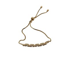 Rose Gold Adjustable Chain Bracelet Zirconia Stones Elegant Jewelry