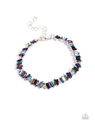 Paparazzi Emerald Ensemble Multi Blues, Pink, Purple, Green Bracelet Nickel Free