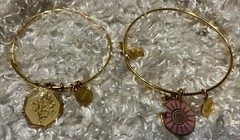 Alex and Ani Fortune’s Bliss Sweet Pea Bracelet – Spiral Sun Pink Lot Of Two
