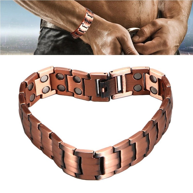 2 Pack Pure Copper Magnetic Bracelet Arthritis Pain Therapy Energy Cuff Bangle gallery