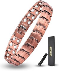 Pulsera de cobre para hombre, pulsera magnética de cobre puro al 99,9 %