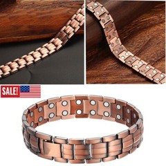 Men’s Bracelet Magnetic Therapy Arthritis Pain Relief Pure Solid Copper Bangle
