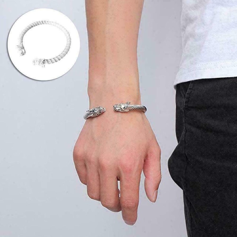925 Sterling Silver Dragon Fashion Jewelry Charm Wristband Bracelet Bangle Cuff gallery