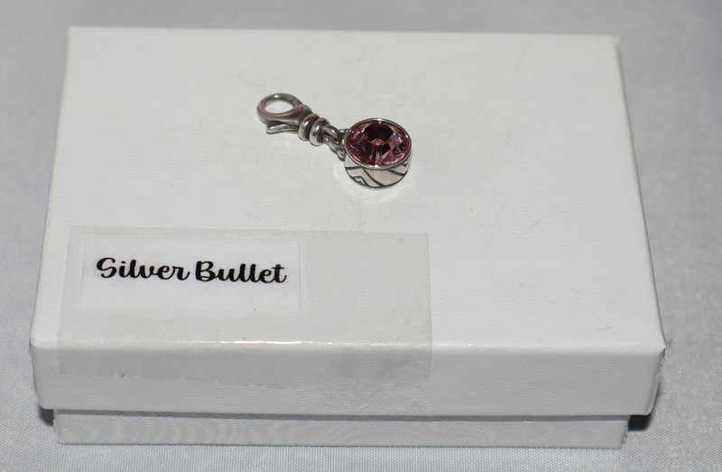 Silpada Sterling Silver October Birthstone Pink Clip On Charm Pendant C2536 gallery