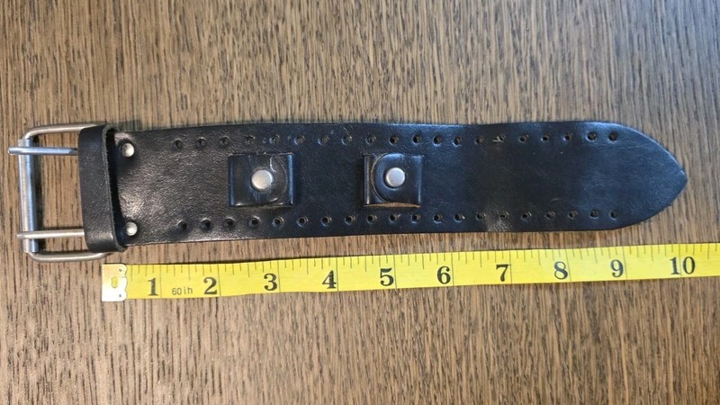 Unbranded Black Genuine Leather Wide Cuff Belt Bracelet Adjustable Silver Buckle gallery