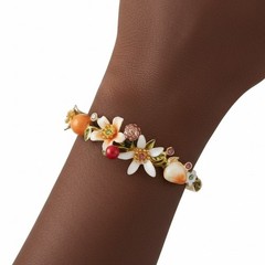 Flower Fruit Bracelet Berry Leaf Boho Les Nereides STYLE French VTG Fold Floral