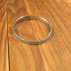 Vintage Silver-Tone Bangle Made In Hong Kong Etched Design