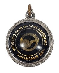 VTG Worlds Fair San Antonio TX 1968 Chemisfair Lucite Double Sided Charm