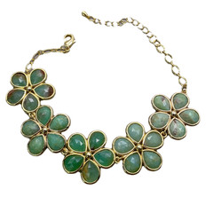 Green Chrysoprase Flower Beaded Bracelet Gemstone Handmade Jewelry Dropshipping