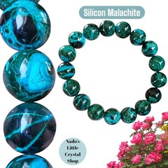 Silicon Malachite Natural Crystal 12.5mm Bracelet
