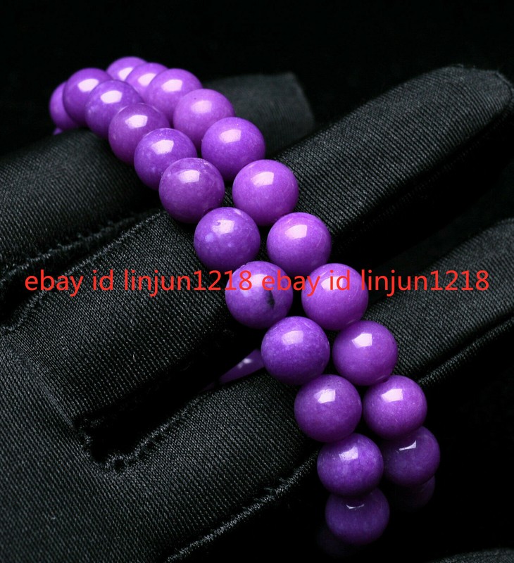 8mm 2Pcs Natural Phosphosiderite Purple Gemstone Round Beads Bracelet AAAA gallery