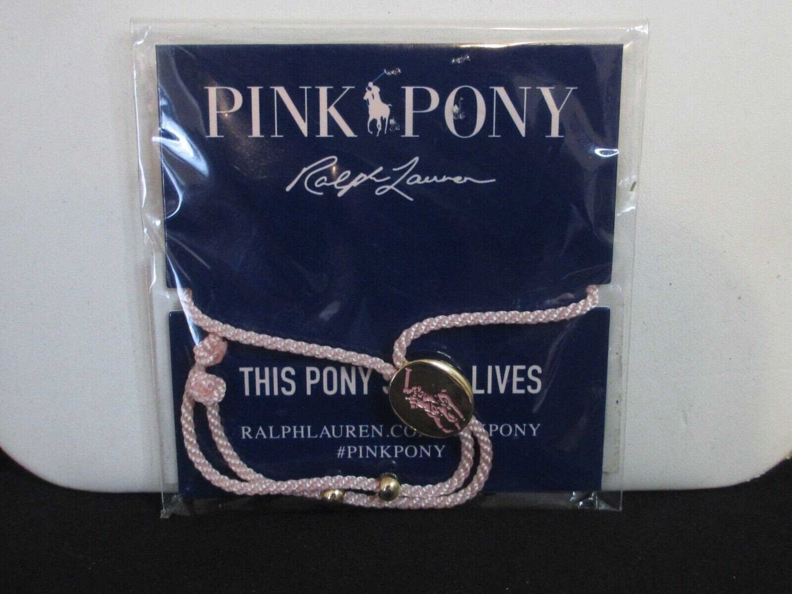 POLO RALPH LAUREN Pink Pony Charm Cancer Awareness Foundation Bracelet one size gallery