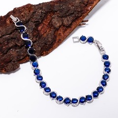 Blue Sapphire – Simulated 925 Sterling Silver Tennis Bracelet B129138