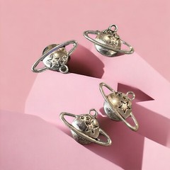Taylor Swift Inspired Charms Saturn Jewelry DIY Bracelet Necklace Dangle 4 Pack