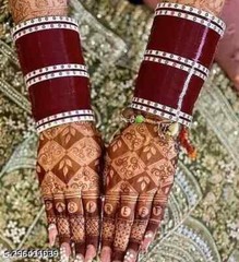 Maroon Designer Chura Bridal Punjabi Choora Fashion Jewellery Chuda Set