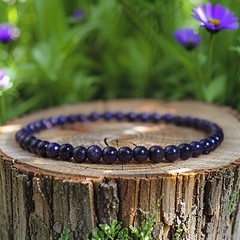 Natural 4MM Blue Goldstone Beads Healing Gemstone Women Men Stretch Bracelet New