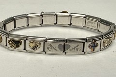 Zoppini Style Bracelet Stainless Steel Links Charm Mother Daughter