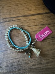 One Button Brand Glass Bead Bracelet