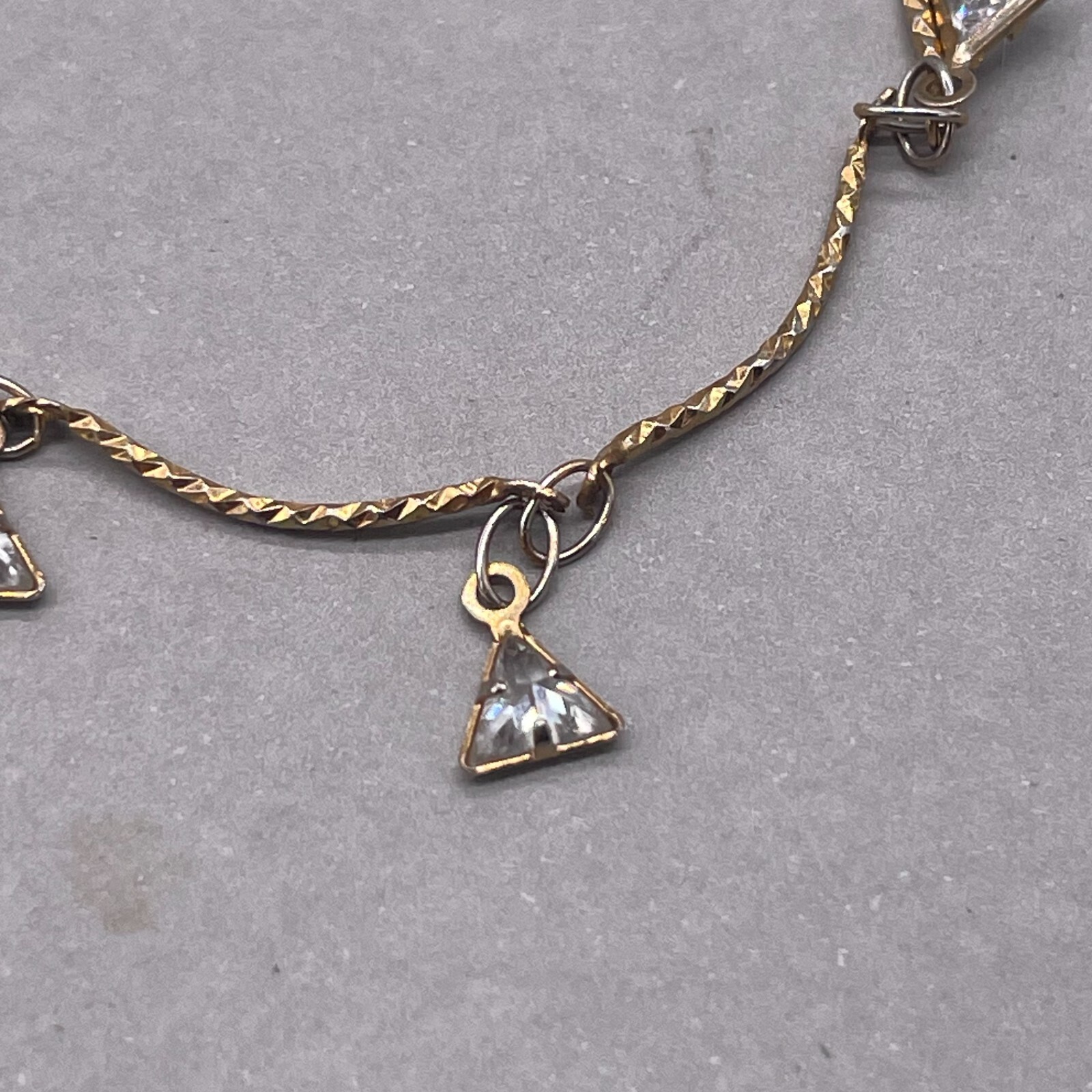 Serefina Triangle Crystal Charm Bracelet Gold Tone 7 Inches gallery
