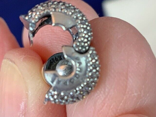 NWOT Pandora Sterling Silver Signature Pave Clasp Bracelet 7.9"/20cm gallery
