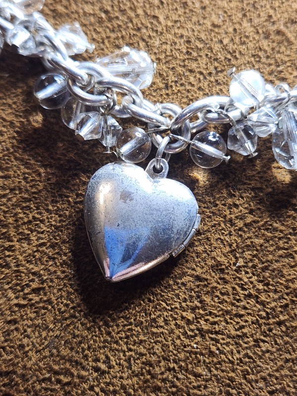 Heart Locket Bracelet In Silvertone For Valentine's gallery