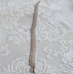 Napier Silver Tone Metal Curb Chain Link Necklace with Box Clasp Closure, Signed