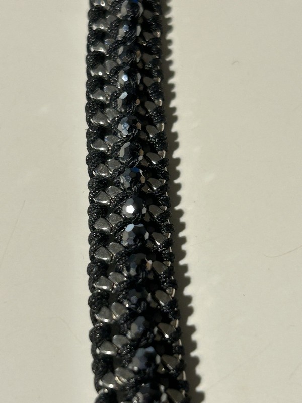 Stella and Dot Woven Ella Bracelet Silver & Black Tones gallery