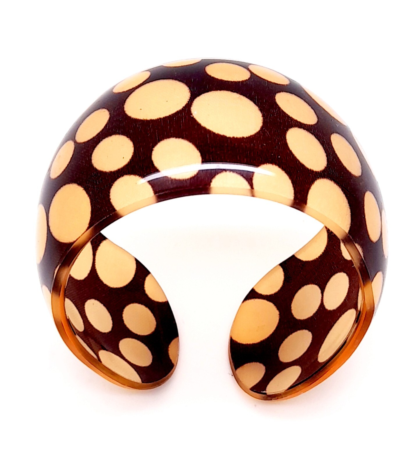 B001 Chunky wide 1.5 inch polka dot print plastic bangle fashion bracelet gallery