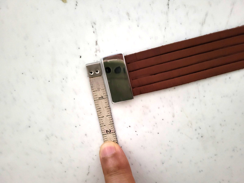 Brown synthetic leather bracelet with magnetic clasp gallery