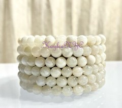 Wholesale 6 Pcs Natural moonstone 6mm 7.5” Crystal Stretch Bracelet