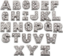 Czech Crystal Floating Charms Alphabet A-Z Letters Lot for Glass Living Memory L