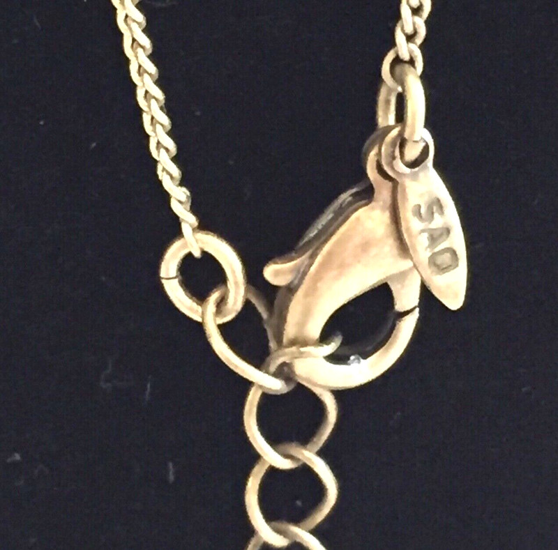 Filigree Leaf SAQ Avon ANKLET Ankle Bracelet Antiqued Gold Tone Adjustable 7.75" gallery