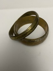 Two Hand Hammered Brass Cuff Bracelets – Not Polished