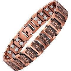 GMOX Men’s Copper Bracelet,3X Strength 99.99% Pure Copper Magnetic Bracelets