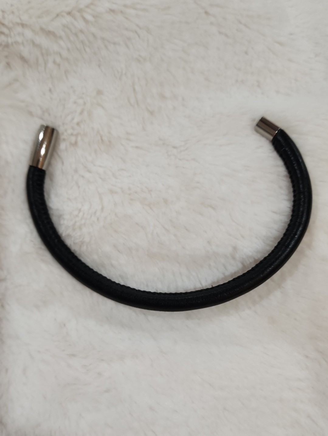 Brighton Woodstock Smooth Black Leather Bracelet, Size Small, 7-3/4" When Closed gallery