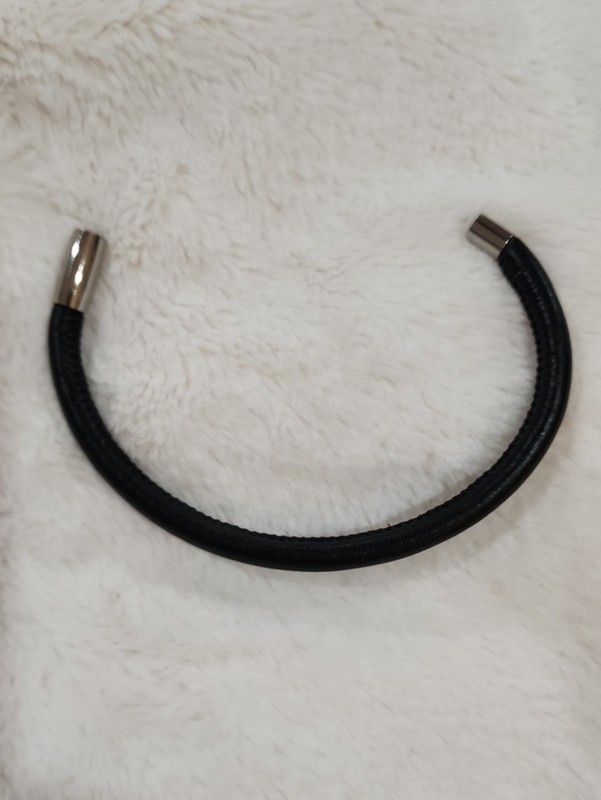 Brighton Woodstock Smooth Black Leather Bracelet, Size Small, 7-3/4" When Closed gallery