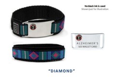 ALZHEIMER’S Medical Alert ID Bracelet with Raised emblem. Free Emergency Card!