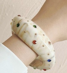 Beautiful Resin Bracelet With Beautiful Rhinestone Decor Last One Free Shipping