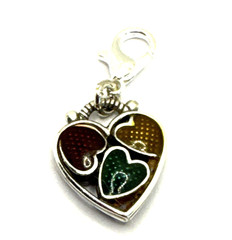 Brighton Red Blue Gold Support Women’s Heart Disease Silver Clip Custom Charm