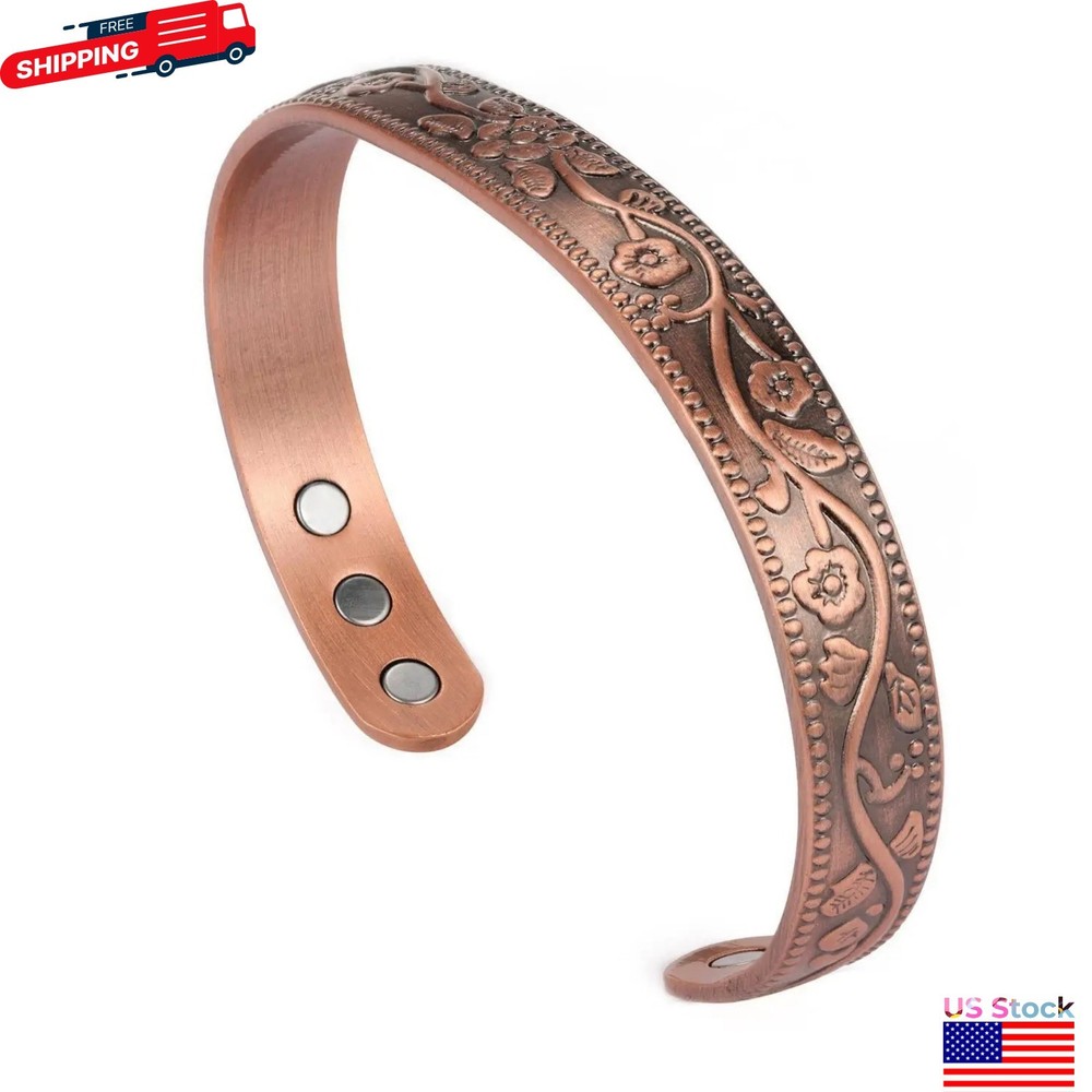 Copper Magnetic Bracelet for Arthritis Pain Relief Powerful Magnets Energy Cuff